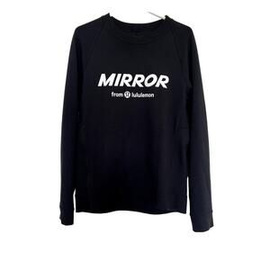 Mirror By Lululemon Black Pullover Crew Sweatshirt Hidden Pocket Black Size M